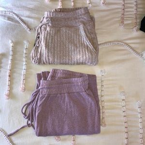 Anthropology women’s pink jogger lounge pants (2)